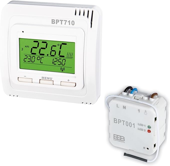 Wireless Thermostat Set with Recessed Receiver