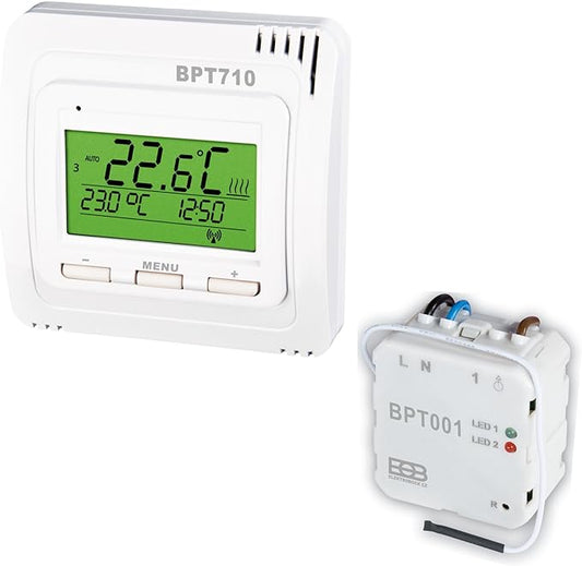 Wireless Thermostat Set with Recessed Receiver